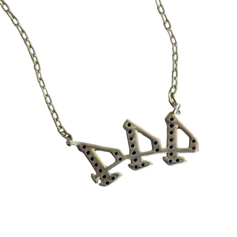 Angel Number Silver Necklace 444